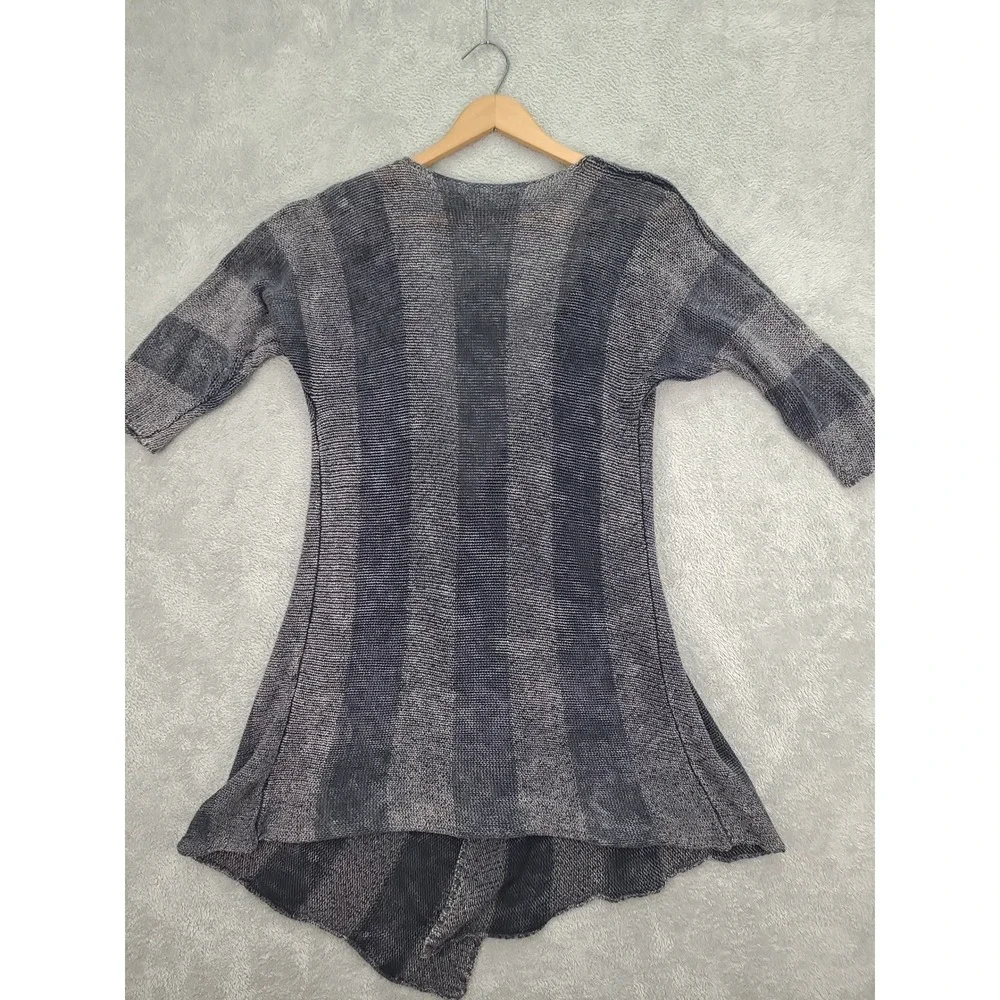 Soft Surroundings Women's Knit‎ Striped Wrap Sweater S/M Gray Casual Bohemian